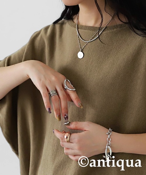 antiqua（アンティカ）の「綿100%ドルマンボートネックニット（Tシャツ/カットソー・レディース・ブルー/ピンク/カーキ/ホワイト系その他/ブラック・FREE）」の21枚目の写真