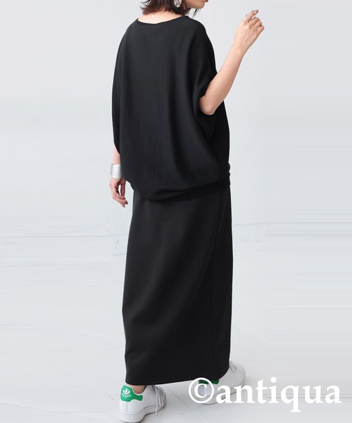 antiqua（アンティカ）の「綿100%ドルマンボートネックニット（Tシャツ/カットソー・レディース・ブルー/ピンク/カーキ/ホワイト系その他/ブラック・FREE）」の16枚目の写真