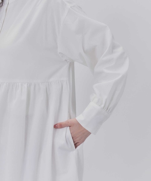 HONEYSUCKLE ROSE(ハニーサックルローズ)の「【HONEYSUCKLE ROSE】長袖ギャザーワンピース(シャツ/ブラウス・レディース・ホワイト/ブラック・M/L)」の15枚目の写真