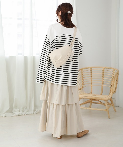 Bab（バブ）の「タフタティアードスカート（スカート・レディース・サンドベージュ/ブラック・M）」の8枚目の写真