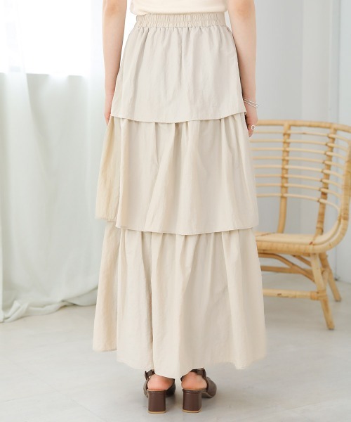 Bab（バブ）の「タフタティアードスカート（スカート・レディース・サンドベージュ/ブラック・M）」の21枚目の写真