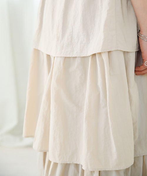 Bab（バブ）の「タフタティアードスカート（スカート・レディース・サンドベージュ/ブラック・M）」の22枚目の写真