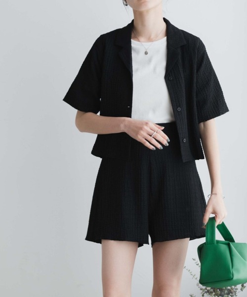 WEGO(ウィゴー)の「WEGO/【セットアップ対応商品】クリンクルイージーショートパンツ(スラックス・レディース・イエロー/ブラック/サックスブルー/オフホワイト・FREE)」の3枚目の写真