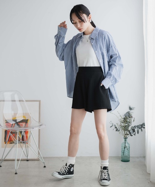 WEGO(ウィゴー)の「WEGO/【セットアップ対応商品】クリンクルイージーショートパンツ(スラックス・レディース・イエロー/ブラック/サックスブルー/オフホワイト・FREE)」の14枚目の写真
