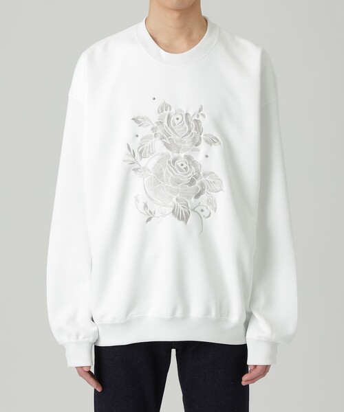 LOVELESS（ラブレス）の「RAMPONIエンブロイダリー プルオーバー（スウェット・メンズ・オフホワイト/ブラック・L/M）」の3枚目の写真