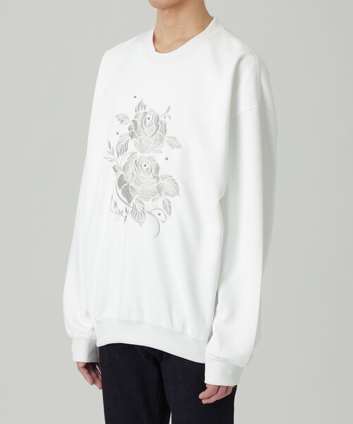 LOVELESS（ラブレス）の「RAMPONIエンブロイダリー プルオーバー（スウェット・メンズ・オフホワイト/ブラック・L/M）」の4枚目の写真