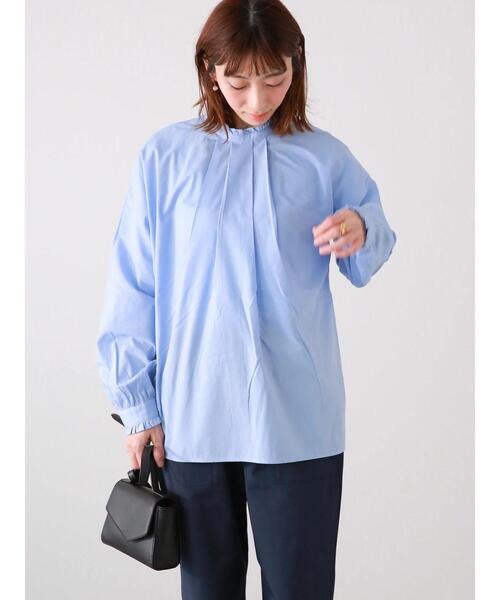 Lugnoncure（ルノンキュール）の「TCブロードフリル衿前後2WAYブラウス（シャツ/ブラウス・レディース・ブルー/サックスブルー/オフホワイト/ブラック・ﾌﾘ-）」の19枚目の写真