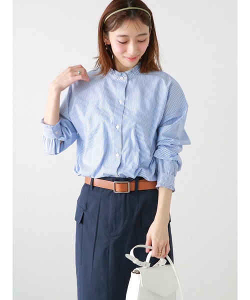 Lugnoncure（ルノンキュール）の「TCブロードフリル衿前後2WAYブラウス（シャツ/ブラウス・レディース・ブルー/サックスブルー/オフホワイト/ブラック・ﾌﾘ-）」の14枚目の写真