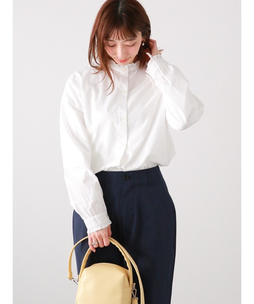 Lugnoncure（ルノンキュール）の「TCブロードフリル衿前後2WAYブラウス（シャツ/ブラウス・レディース・ブルー/サックスブルー/オフホワイト/ブラック・ﾌﾘ-）」の9枚目の写真