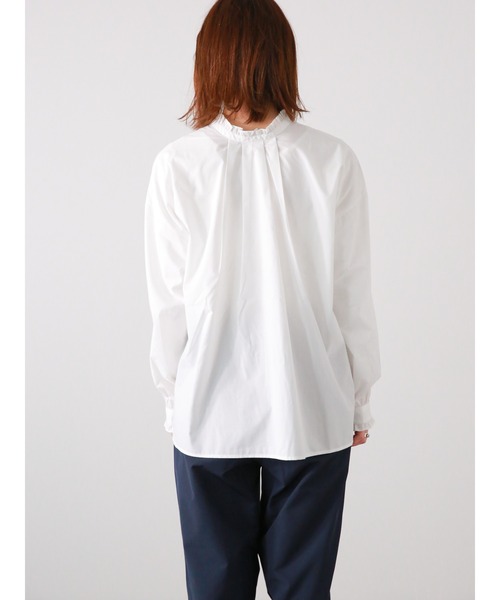 Lugnoncure（ルノンキュール）の「TCブロードフリル衿前後2WAYブラウス（シャツ/ブラウス・レディース・ブルー/サックスブルー/オフホワイト/ブラック・ﾌﾘ-）」の16枚目の写真