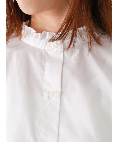 Lugnoncure（ルノンキュール）の「TCブロードフリル衿前後2WAYブラウス（シャツ/ブラウス・レディース・ブルー/サックスブルー/オフホワイト/ブラック・ﾌﾘ-）」の13枚目の写真