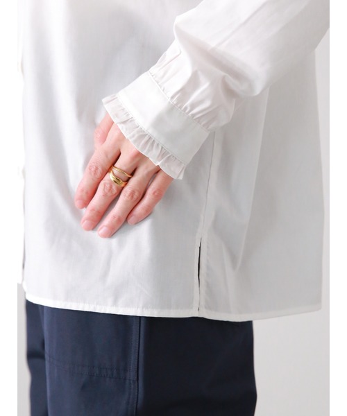 Lugnoncure（ルノンキュール）の「TCブロードフリル衿前後2WAYブラウス（シャツ/ブラウス・レディース・ブルー/サックスブルー/オフホワイト/ブラック・ﾌﾘ-）」の11枚目の写真