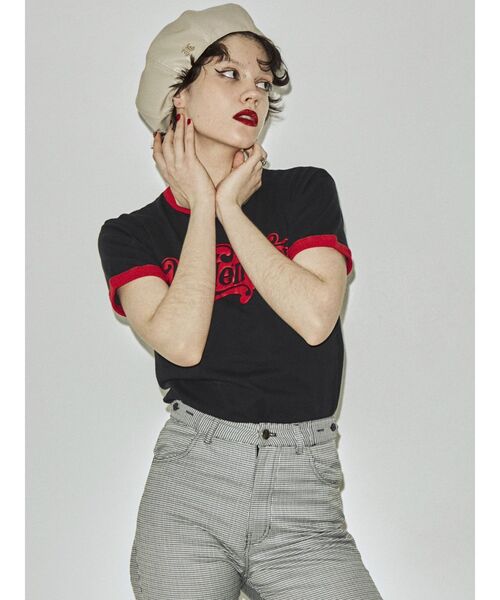 jouetie（ジュエティ）の「ヒッピーロゴリンガー Tシャツ（Tシャツ/カットソー・レディース・ブラック/ブラウン/オフホワイト・MEDIUM）」の12枚目の写真