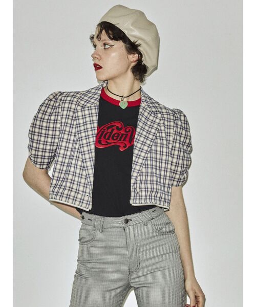 jouetie（ジュエティ）の「ヒッピーロゴリンガー Tシャツ（Tシャツ/カットソー・レディース・ブラック/ブラウン/オフホワイト・MEDIUM）」の22枚目の写真