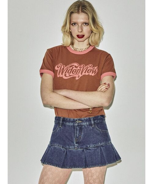 jouetie（ジュエティ）の「ヒッピーロゴリンガー Tシャツ（Tシャツ/カットソー・レディース・ブラック/ブラウン/オフホワイト・MEDIUM）」の10枚目の写真