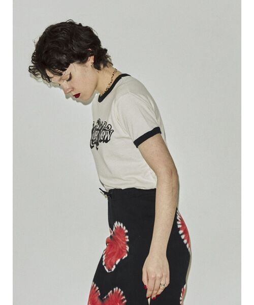 jouetie（ジュエティ）の「ヒッピーロゴリンガー Tシャツ（Tシャツ/カットソー・レディース・ブラック/ブラウン/オフホワイト・MEDIUM）」の6枚目の写真