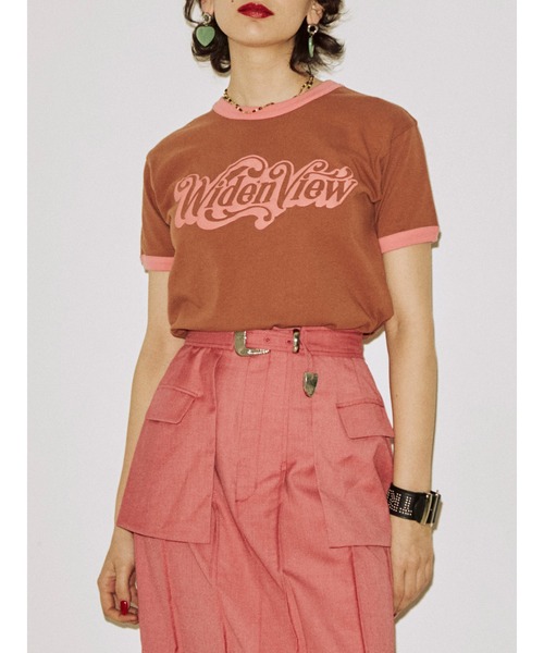 jouetie（ジュエティ）の「ヒッピーロゴリンガー Tシャツ（Tシャツ/カットソー・レディース・ブラック/ブラウン/オフホワイト・MEDIUM）」の3枚目の写真