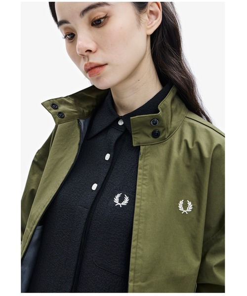 FRED PERRY オリーブグリーン シャツドレス シャツワンピース UK10