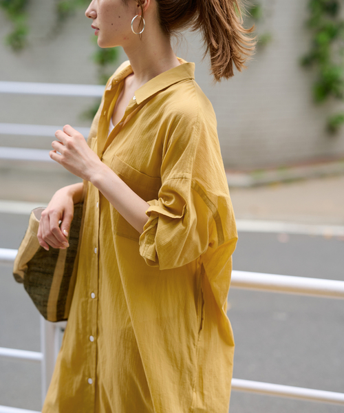 FRAMeWORK（フレームワーク）の「タブスリーブシャツワンピース（シャツワンピース・レディース・ブラック/マスタード・38/36）」の21枚目の写真