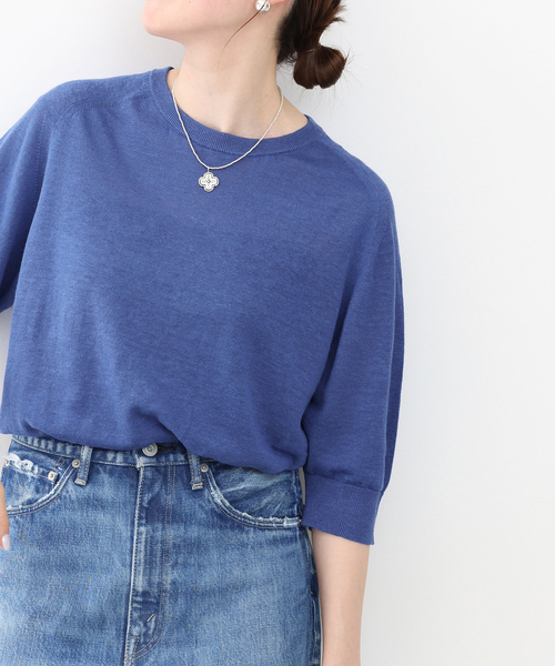 IENA（イエナ）の「リネン5分袖プルオーバー（ニット/セーター）」 - WEAR