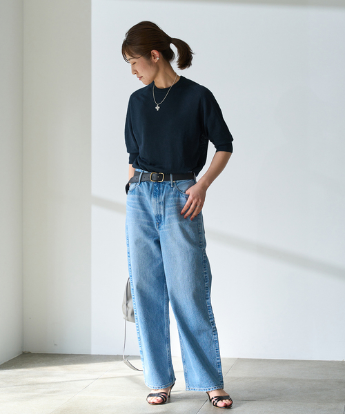 IENA（イエナ）の「リネン5分袖プルオーバー（ニット/セーター）」 - WEAR