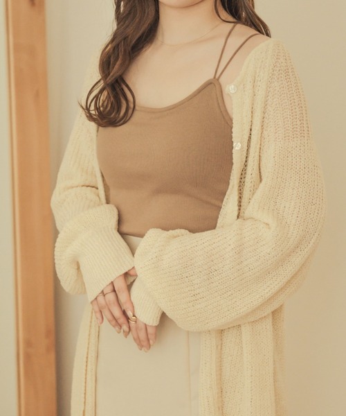 Ambre Neige(アンブルネージュ)の「バッククロスカップ付きキャミソール/【WEB/EC限定商品】(キャミソール・レディース・ダークブラウン/ベージュ/ブラック/アイボリー・FREE)」の4枚目の写真