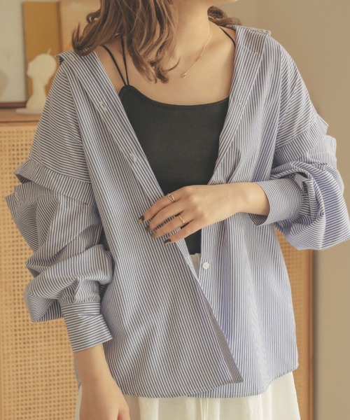 Ambre Neige(アンブルネージュ)の「バッククロスカップ付きキャミソール/【WEB/EC限定商品】(キャミソール・レディース・ダークブラウン/ベージュ/ブラック/アイボリー・FREE)」の13枚目の写真