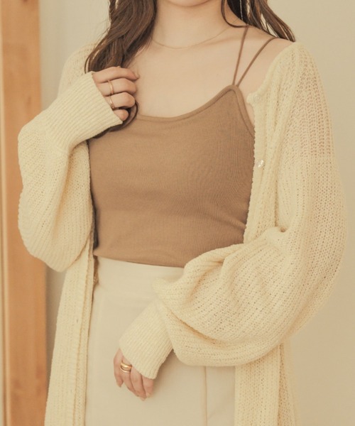 Ambre Neige(アンブルネージュ)の「バッククロスカップ付きキャミソール/【WEB/EC限定商品】(キャミソール・レディース・ダークブラウン/ベージュ/ブラック/アイボリー・FREE)」の8枚目の写真
