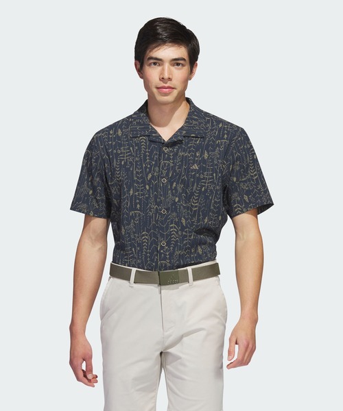 ボタニカルプリント 半袖フルオープンウーブンシャツ【adidas Golf/アディダスゴルフ】