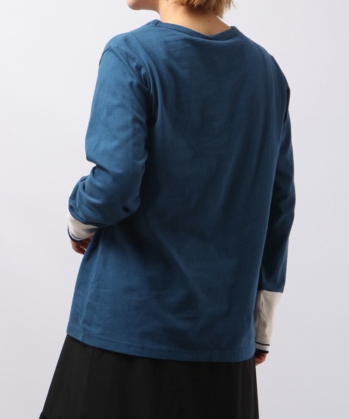 Emago(イマゴ)の「EMAGO 袖切替えロングスリーブ(Tシャツ/カットソー・レディース・ブラック/ネイビー/アイボリー・FREE)」の17枚目の写真