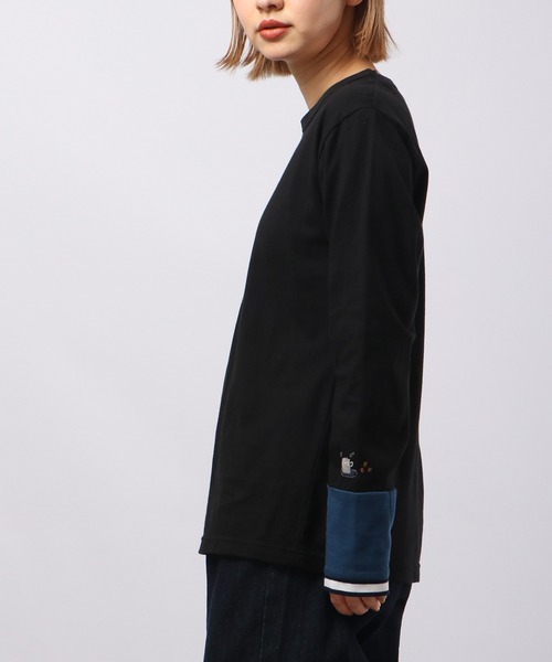 Emago(イマゴ)の「EMAGO 袖切替えロングスリーブ(Tシャツ/カットソー・レディース・ブラック/ネイビー/アイボリー・FREE)」の20枚目の写真