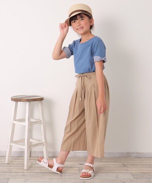 ikka(イッカ)の「細ベルト付きスラブワイドパンツ(120~160cm)(その他パンツ・キッズ・ブラック/ベージュ・120/130/140/150/160)」の11枚目の写真