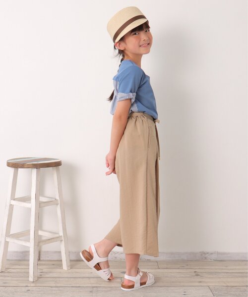 ikka(イッカ)の「細ベルト付きスラブワイドパンツ(120~160cm)(その他パンツ・キッズ・ブラック/ベージュ・120/130/140/150/160)」の13枚目の写真