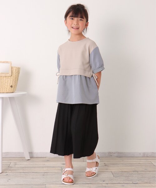 ikka(イッカ)の「細ベルト付きスラブワイドパンツ(120~160cm)(その他パンツ・キッズ・ブラック/ベージュ・120/130/140/150/160)」の14枚目の写真