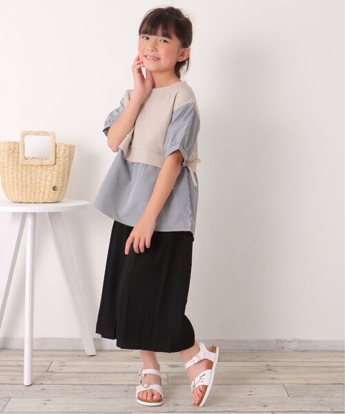 ikka(イッカ)の「細ベルト付きスラブワイドパンツ(120~160cm)(その他パンツ・キッズ・ブラック/ベージュ・120/130/140/150/160)」の16枚目の写真