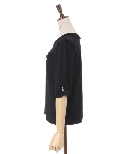 axes femme(アクシーズファム)の「パール釦付袖カットプルオーバー(Tシャツ/カットソー・レディース・サックスブルー/ホワイト/ブラック・FREE)」の14枚目の写真