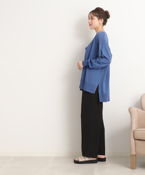 SHOO・LA・RUE（シューラルー）の「◆【接触冷感/セットアップ可/イージーケア】ウエストゴムで楽ちん ワイドパンツ（その他パンツ・レディース・マスタード/カーキ/ベージュ/ブラック・00）」の17枚目の写真