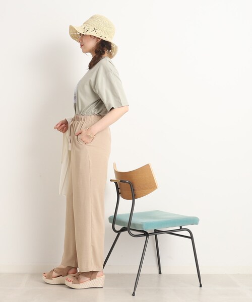 SHOO・LA・RUE（シューラルー）の「◆【接触冷感/セットアップ可/イージーケア】ウエストゴムで楽ちん ワイドパンツ（その他パンツ・レディース・マスタード/カーキ/ベージュ/ブラック・00）」の19枚目の写真