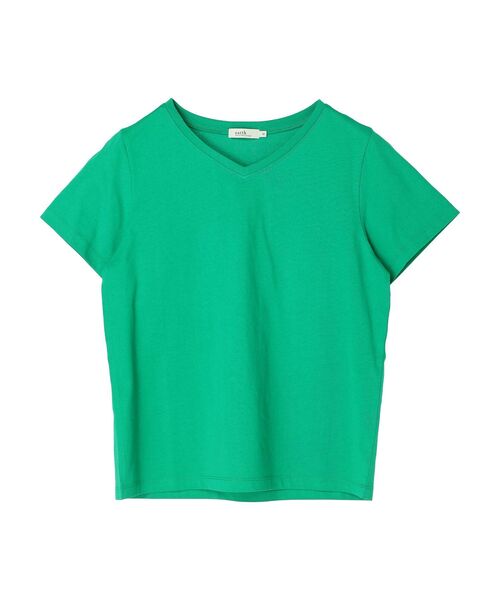earth music&ecology(アースミュージックアンドエコロジー)の「VネックTシャツ(汗じみ防止)(Tシャツ/カットソー・レディース・グリーン/ネイビー/ブラック/オフホワイト・S/M)」の22枚目の写真