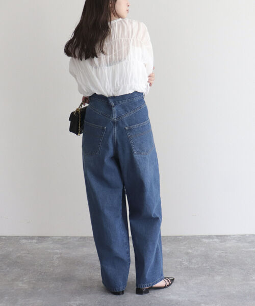 fredy emue（フレディエミュ）の「ラップデザインデニムパンツ（デニムパンツ・レディース・ブルー/サックスブルー・34/36/38）」の7枚目の写真