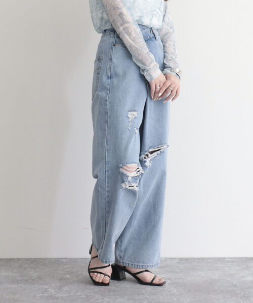 fredy emue（フレディエミュ）の「ラップデザインデニムパンツ（デニムパンツ・レディース・ブルー/サックスブルー・34/36/38）」の20枚目の写真