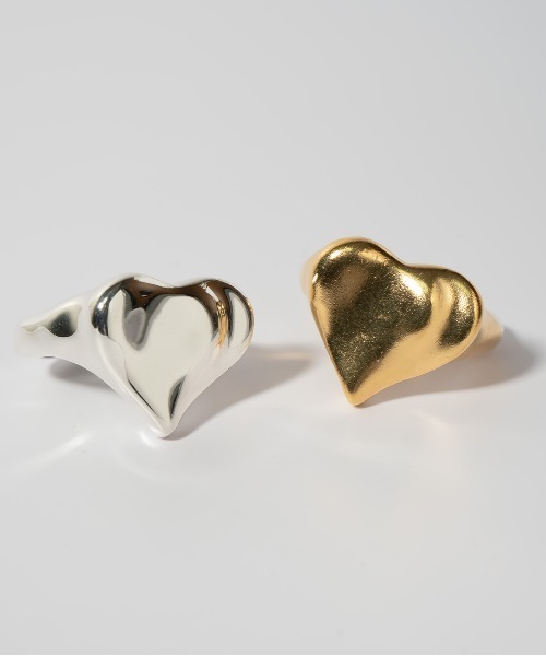 Ops.（オプス）の「ハート リング 大人かわいい レディース メンズ シルバー925【mellow-heart-ring メロウハート】（リング・レディース・イエローゴールド/シルバー・13号/17号/15号）」の4枚目の写真