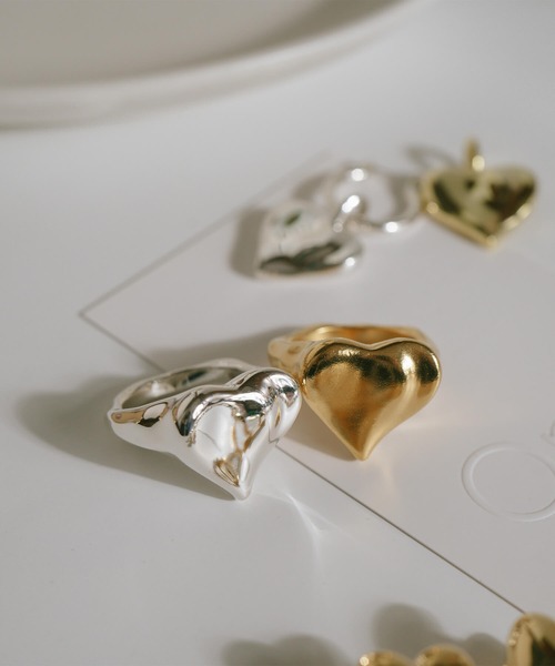 Ops.（オプス）の「ハート リング 大人かわいい レディース メンズ シルバー925【mellow-heart-ring メロウハート】（リング・レディース・イエローゴールド/シルバー・13号/17号/15号）」の15枚目の写真
