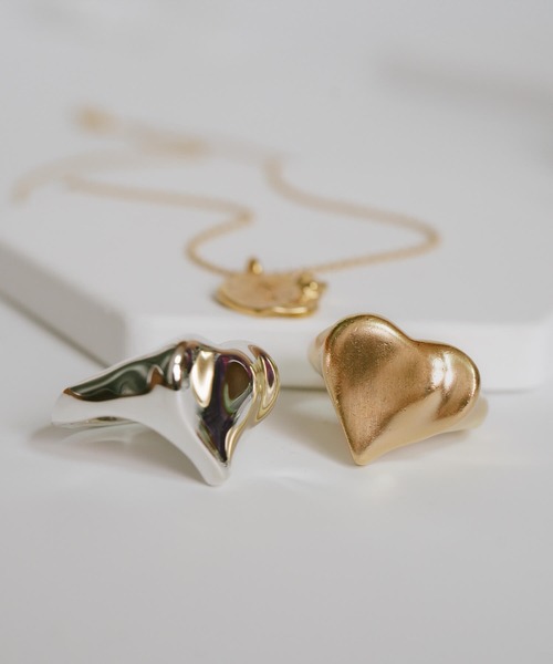 Ops.（オプス）の「ハート リング 大人かわいい レディース メンズ シルバー925【mellow-heart-ring メロウハート】（リング・レディース・イエローゴールド/シルバー・13号/17号/15号）」の16枚目の写真
