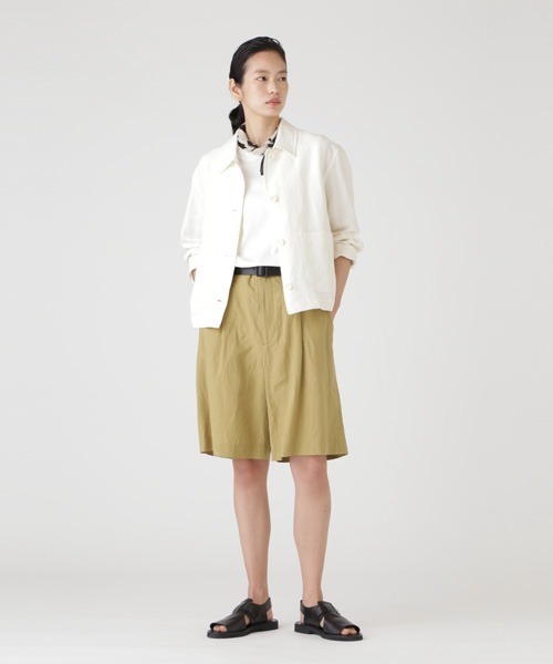 極美品 マーガレットハウエル 23SS MATT LINEN POPLIN COTTON LINEN MULTI STRIPE JERSEY TOP | MARGARET HOWELL