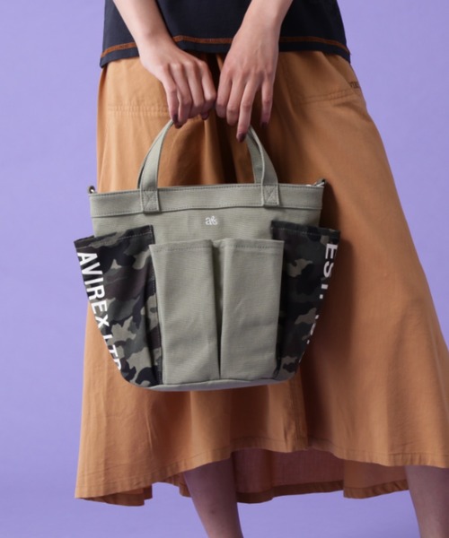 AVIREX（アヴィレックス）の「《限定》GARDENING TOTE BAG/ ガーデニング トートバッグ（トートバッグ・レディース・ホワイト系その他/ブラック系その他/ダークグリーン/ネイビー/グリーン系カモフラージュ/ベージュ/インディゴブルー/ライトインディゴブルー/カモフラージュ/ブラック系その他2/グレー系カモフラージュ/ブラック・FREE/F）」の12枚目の写真