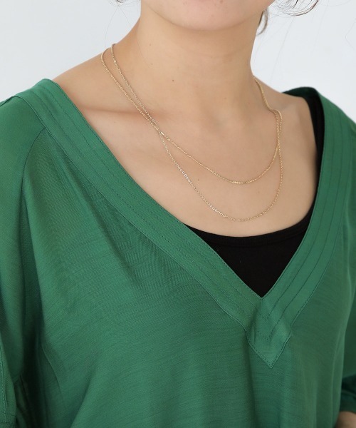 Bou Jeloud(ブージュルード)の「Vネックカラーブラウス(シャツ/ブラウス・レディース・グリーン/アイボリー・38)」の18枚目の写真