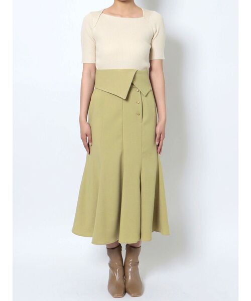 LAGUNAMOON(ラグナムーン)の「ウエストラペルボタンマーメイドスカート(スカート・レディース・イエロー/オレンジ/アイボリー・SMALL/MEDIUM)」の13枚目の写真