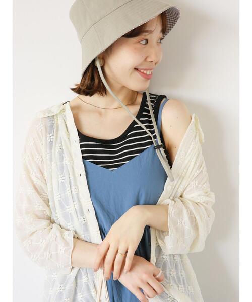 ehka sopo（エヘカソポ）の「ボーダーテレコタンクトップ（タンクトップ・レディース・オレンジ/グリーン/ブラック/ブルー・F）」の5枚目の写真