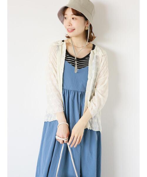 ehka sopo（エヘカソポ）の「ボーダーテレコタンクトップ（タンクトップ・レディース・オレンジ/グリーン/ブラック/ブルー・F）」の6枚目の写真